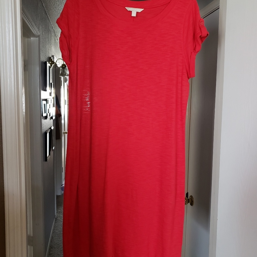 Coral T shirt dress